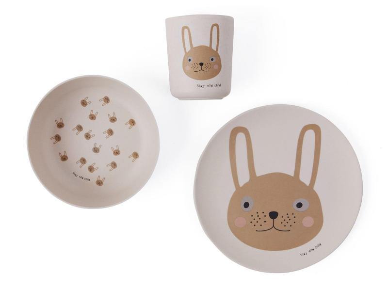 Geschirr-Set Rabbit - Rosa - Ape Kids