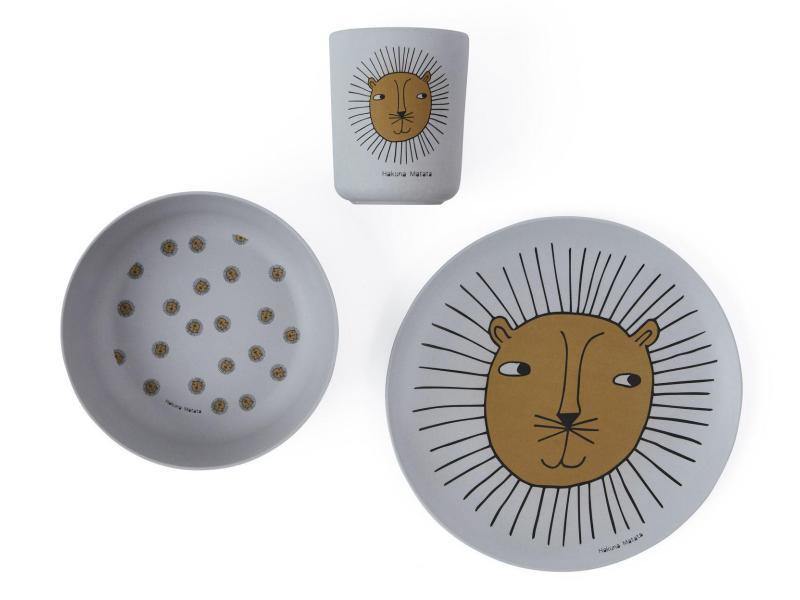 Geschirr-Set Lion - Grau - Ape Kids