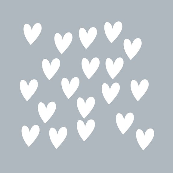 Wandsticker - corazones blanco