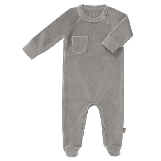 Pyjama mit Füssen Velours - Paloma grey