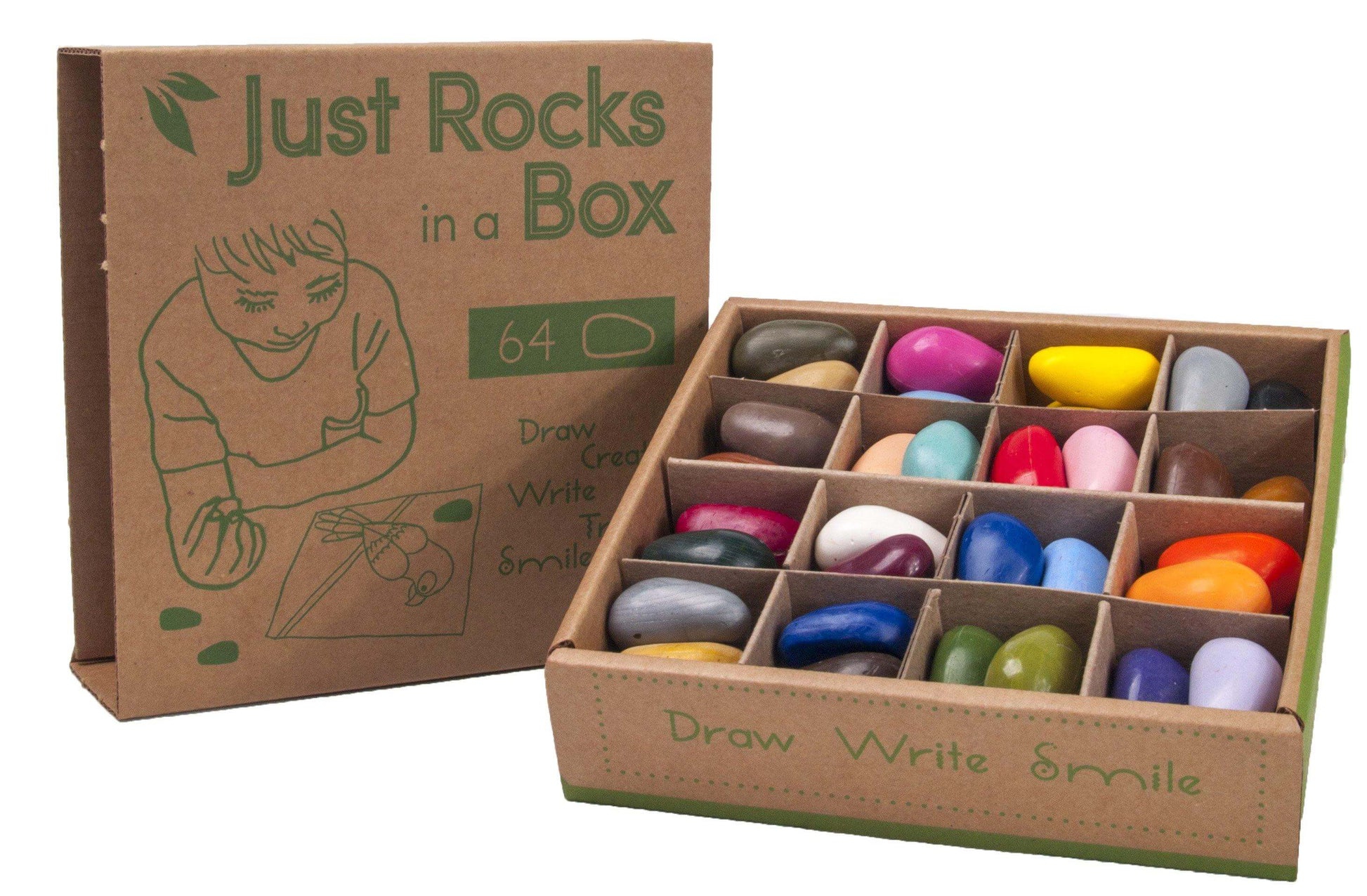 Crayon Rocks in Box - 32 Farben / 64 Stk. - Ape Kids