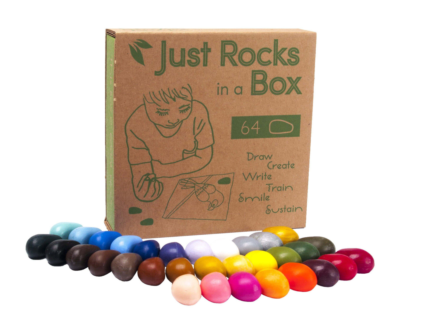 Crayon Rocks in Box - 32 Farben / 64 Stk. - Ape Kids